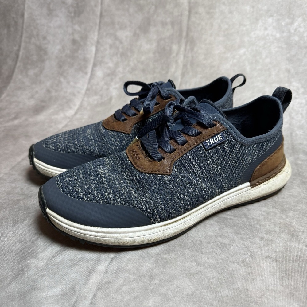 True Navy and Brown Men's Knit Sneakers